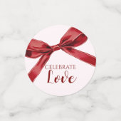 Celebrate Love Elegant Bow Valentines Day Party コンフェッティ (スモール正面)
