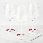 Celebrate Love Elegant Bow Valentines Day Party ワイングラスタグ (セット)