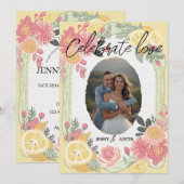 Celebrate Love Personalized Simple Modern wedding 招待状 (正面/裏面)