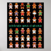 Celebrate Minds Of All Kinds Gingerbread Autism Aw ポスター (正面)
