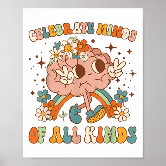 Celebrate Minds Of All Kinds Neurodiversity Mental ポスター (正面)