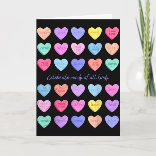 Celebrate Minds Of All Kinds Valentines Neurodiver カード (正面)