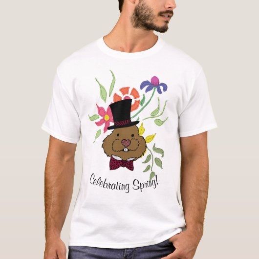 Celebrate Spring Groundhog Day Tシャツ (正面)