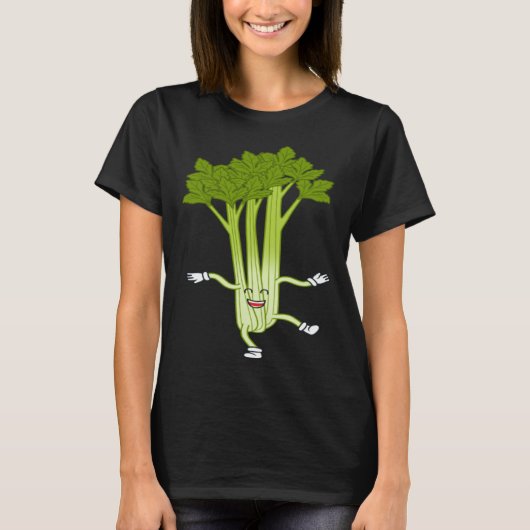 Celebrate the Celery Ironic Food Quote Vegetables Tシャツ (正面)