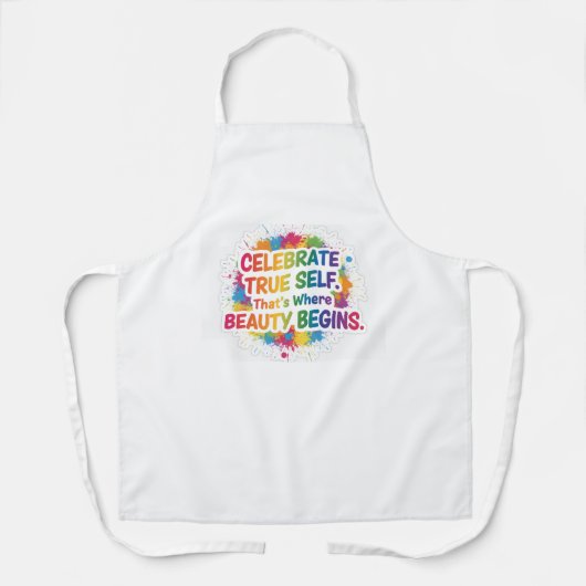 Celebrate True Self Sticker エプロン (正面)