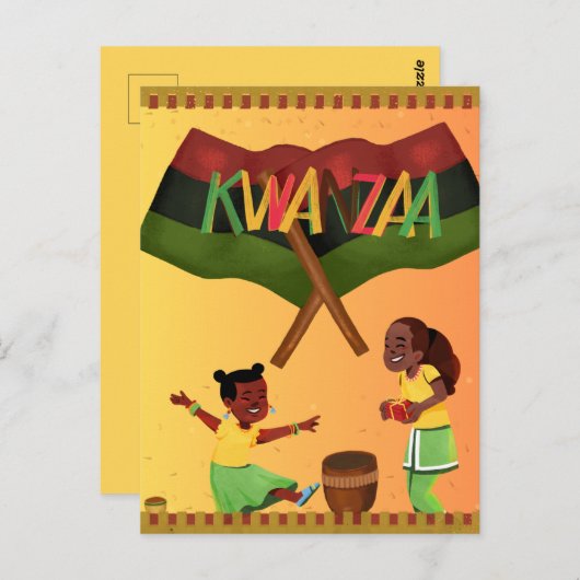 "Celebrate Unity: A Joyful Kwanzaa Gathering" ポストカード (正面/裏面)