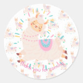 Celebrate with Llama Fun ラウンドシール (正面)