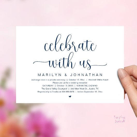 Celebrate With Us Elegant Wedding Reception Dinner 招待状