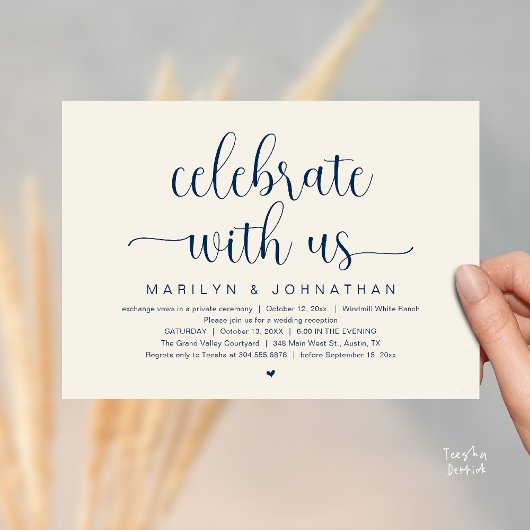 Celebrate With Us Elegant Wedding Reception Dinner 招待状