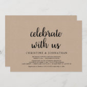 Celebrate with us, Intimate Wedding Escape Party 招待状 (正面/裏面)