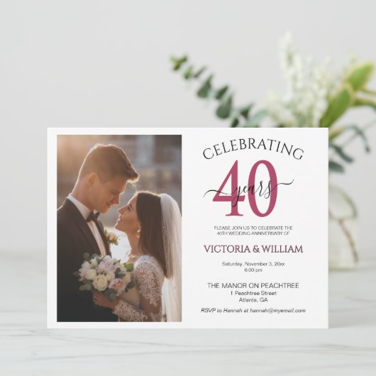 Celebrating 40 Years Photo Ruby Anniversary Party 招待状 (スタンド正面)