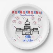 Celebrating 4th of July  ペーパープレート (正面)