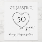 Celebrating 50 Years Anniversary with Wreath ワインラベル (シングルラベル)