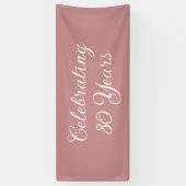 Celebrating 80 Years Dusty Rose Elegant Script  横断幕 (縦)
