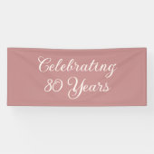 Celebrating 80 Years Dusty Rose Elegant Script  横断幕 (横)