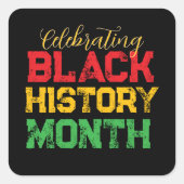 Celebrating Black History Month Personalized スクエアシール (正面)