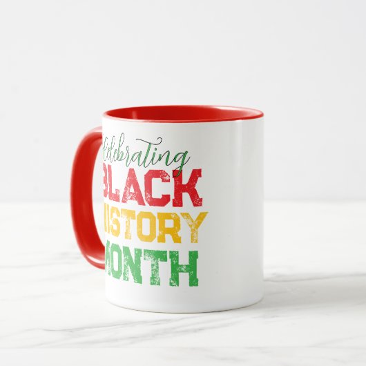 Celebrating Black History Month Typography マグカップ (正面左)