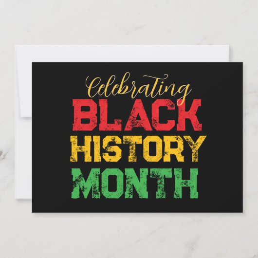 Celebrating Black History Month Typography 招待状 (正面)