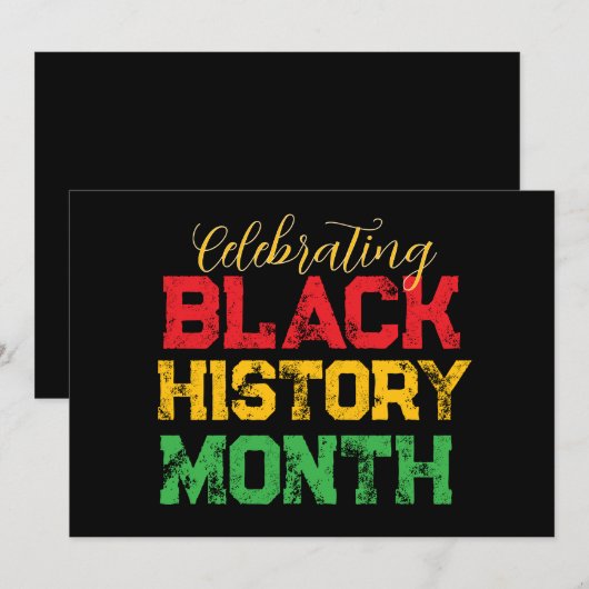 Celebrating Black History Month Typography 招待状 (正面/裏面)