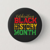 Celebrating Black History Month Typography 缶バッジ (正面)