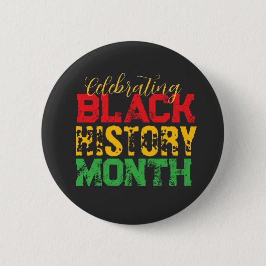 Celebrating Black History Month Typography 缶バッジ (正面)
