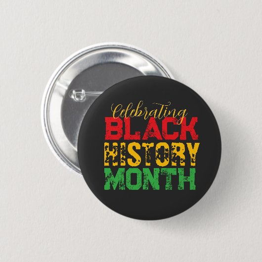 Celebrating Black History Month Typography 缶バッジ (正面&裏面)