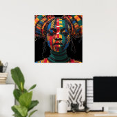 Celebrating Colorful Black Women Poster ポスター (ホームオフィス)
