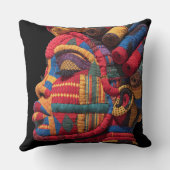 Celebrating Colorful Black Women Throw Pillow クッション (裏面)