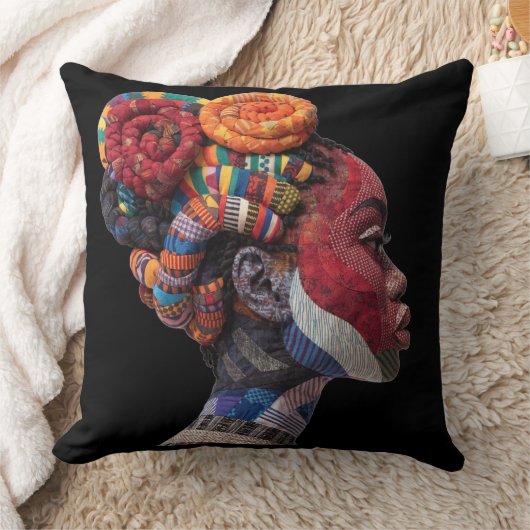 Celebrating Colorful Black Women Throw Pillow クッション (ブランケット)