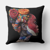 Celebrating Colorful Black Women Throw Pillow クッション (裏面)