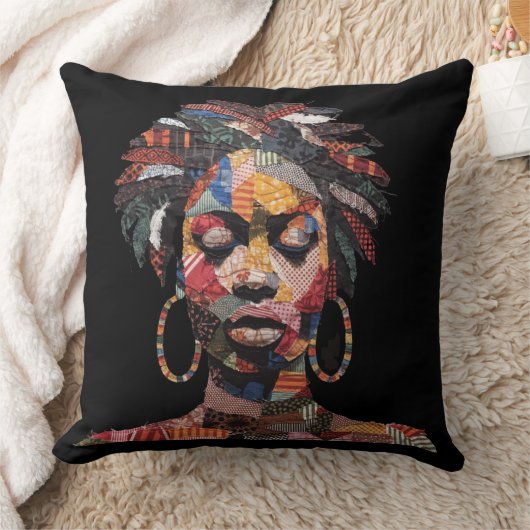 Celebrating Colorful Black Women Throw Pillow クッション (ブランケット)
