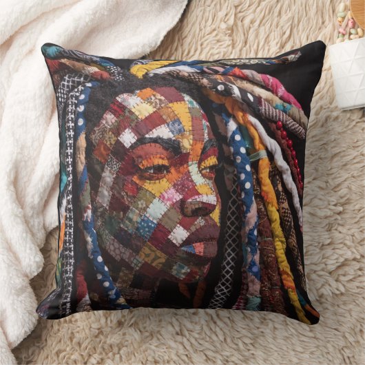 Celebrating Colorful Black Women Throw Pillow クッション (ブランケット)