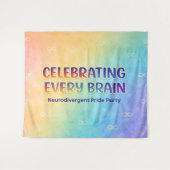 Celebrating Every Brain Neurodivergent Pride タペストリー (正面(横))