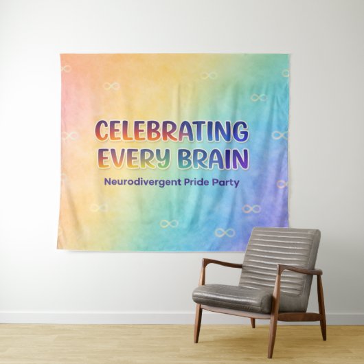 Celebrating Every Brain Neurodivergent Pride タペストリー (インサイチュ(横))