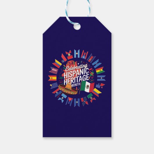 Celebrating Flags Hispanic Heritage Month  ギフトタグ (正面)