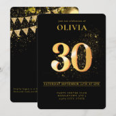 Celebrating in Glam 30th Birthday 招待状 (正面/裏面)