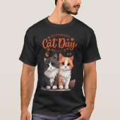 "Celebrating International Cat Day” Tシャツ (正面)