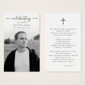 Celebrating Life Elegant Photo Funeral Prayer Card (正面&裏面)