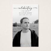 Celebrating Life Elegant Photo Funeral Prayer Card (正面)