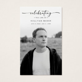 Celebrating Life Elegant Photo Funeral Prayer Card