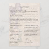 Celebrating Life Lavander Butterfly Photo Funeral プログラム (裏面)