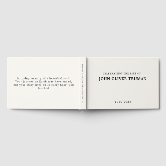 Celebrating Life of Custom Memorial Ivory White  ゲストブック (全面)