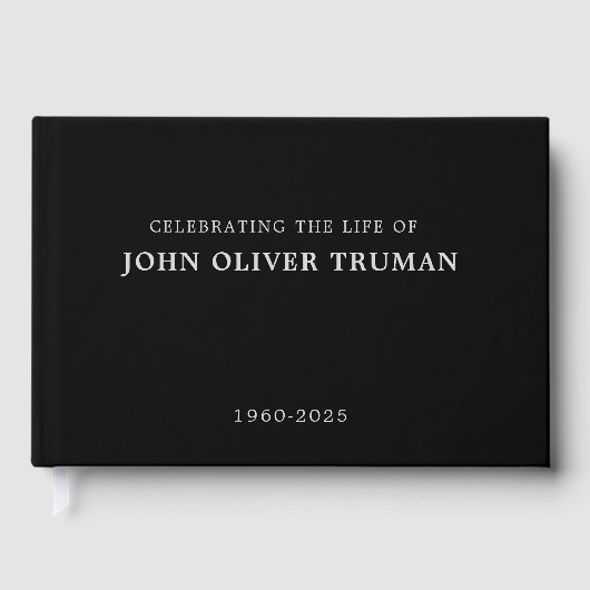 Celebrating Life of Personalized Memorial black ゲストブック (正面)