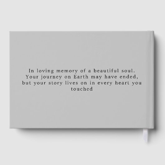 Celebrating Life of Personalized Memorial Grey ゲストブック (裏面)