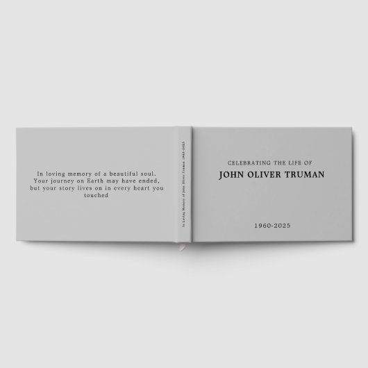 Celebrating Life of Personalized Memorial Grey ゲストブック (全面)