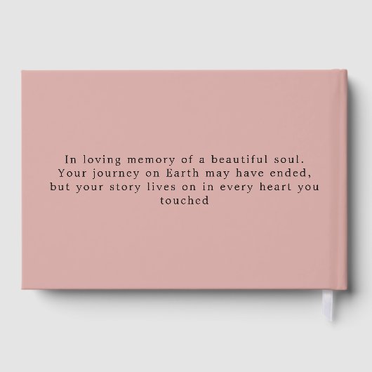 Celebrating Life of Personalized Memorial Pink ゲストブック (裏面)