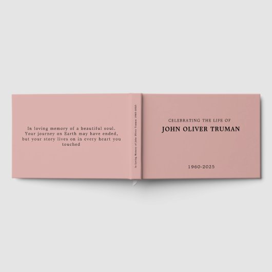 Celebrating Life of Personalized Memorial Pink ゲストブック (全面)