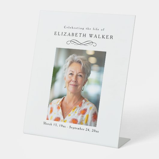 "Celebrating Life of" Photo Funeral Memorial  台座サイン (正面)