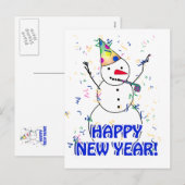 Celebrating Snowmanより、ハッピーニューイヤー シーズンポストカード (正面/裏面)