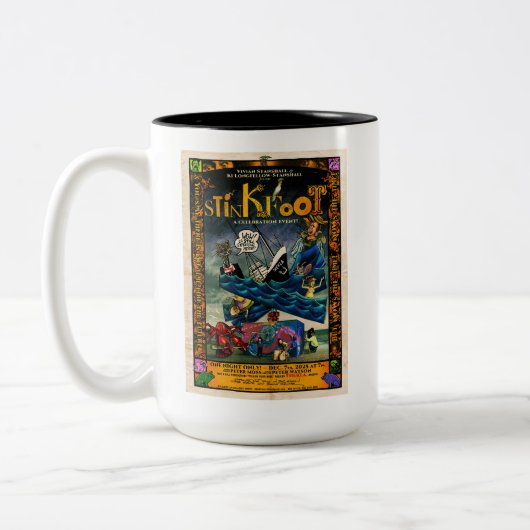 Celebrating Stinkfoot's 40th Poster Mug ツートーンマグカップ (左)